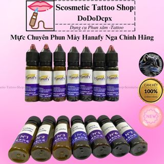 Mực phun xăm hữu cơ Hanafy Nga ,Mực chuyên phun mày bong đậm bám màu-15ml