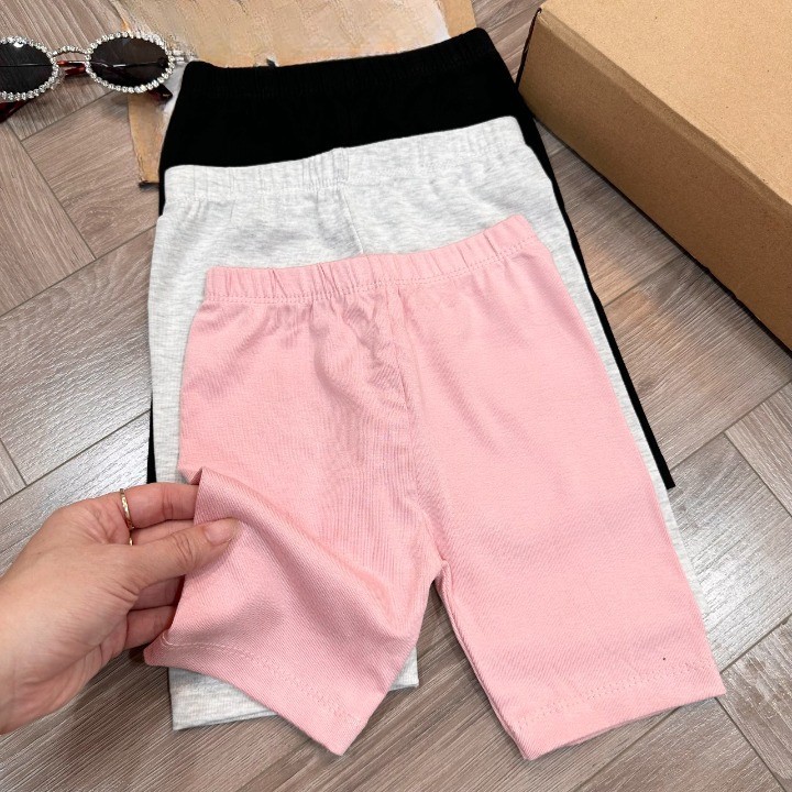 Combo 3 quần legging ngố, quần đùi chất cotton cho bé gái 8-32kg