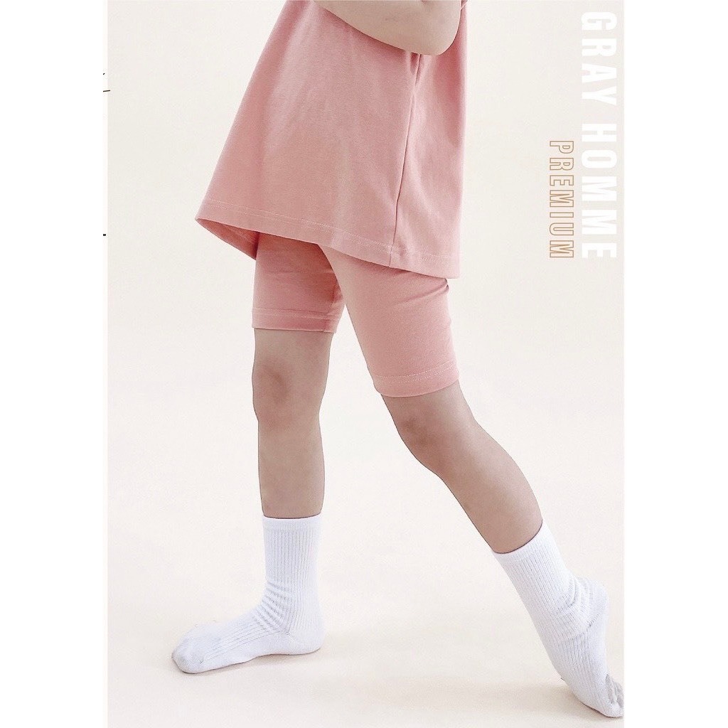 Combo 3 quần legging ngố, quần đùi chất cotton cho bé gái 8-32kg