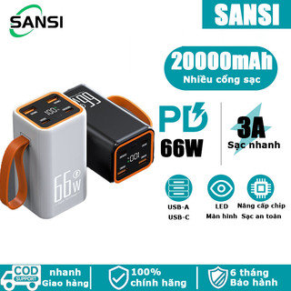 Sạc Dự Phòng 20000mah, 2 Type-C, 2 USB, Sạc Nhanh 66W, PD 22W - Pin Sạc Di Động Đa Năng
