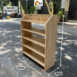 Kệ giày gỗ tủ đựng giày dép 5 tầng chất liệu mdf hiện đại chống nước t77
