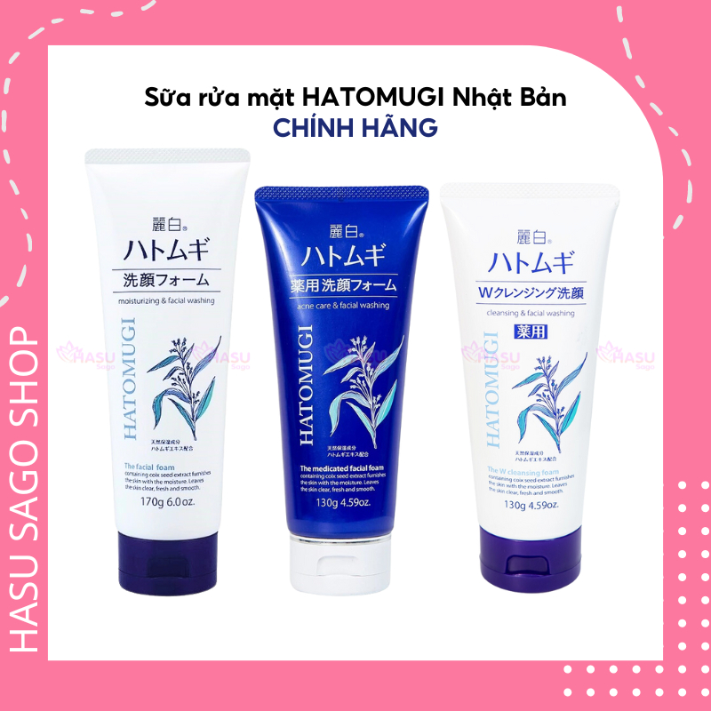 Sữa rửa mặt Hatomugi ý dĩ dưỡng ẩm trắng da Reihaku Cleansing Facial Foam Nhật Bản