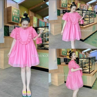 TK105520 đầm babydol xòe  chất voan. có ảnh chụp thật sản bầu bí bon chen được.
