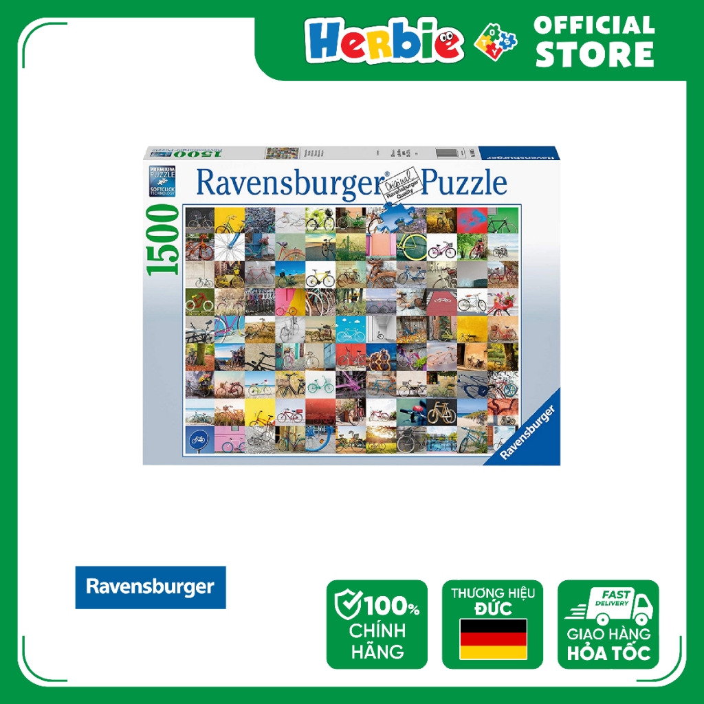 Đồ Chơi Xếp Hình Puzzle 1500 Mảnh RAVENSBURGER  99 Bicycles Jigsaw Puzzle 160075 - Herbie Toys