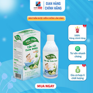 Mộc diệp sanfobee tắm gội thảo dược cho bé ngăn ngừa rôm sẩy, mụn nhọt, trẻ bị hăm tã, chai 300ml