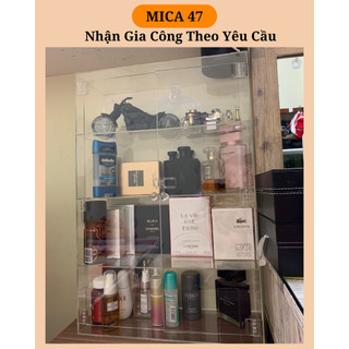 Tủ mica trưng bày mỹ phẩm, nước hoa 4 tầng 40cmx15cmx60cm - Tủ trưng bày mica