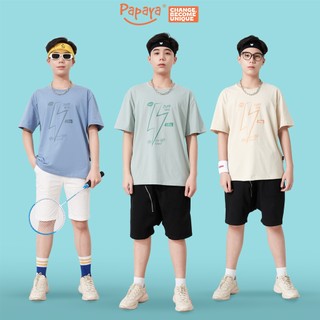 Áo Thun Tay Lỡ Unisex Papaya Jup Form Rộng Cotton Phông Nam Oversize Local Brand từ 40 đến 65Kg