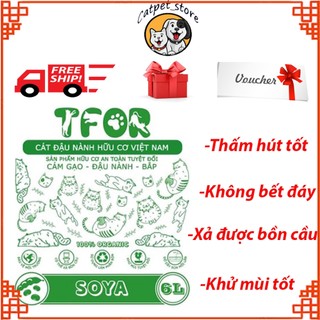 Cát đậu nành cho mèo TOFU - Cát vệ sinh cho mèo 6L an toàn bảo vệ môi trường xuất xứ VIỆT NAM