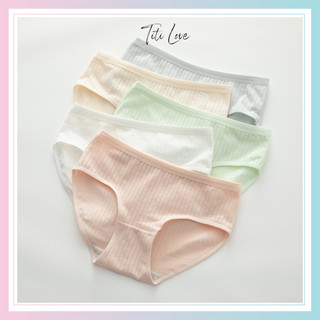 Quần lót nữ cotton có viền cao cấp họa tiết trơn basic kháng khuẩn - titilovestore
