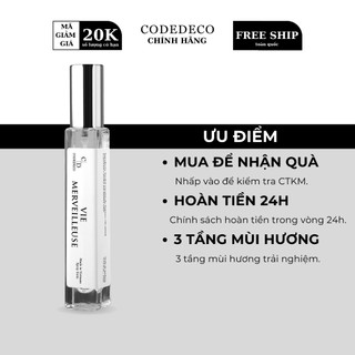 Tinh Dầu Nước Hoa CODEDECO Vie Merveilleuse 10ml, Ngọt Ngào, Thơm Mát - Dạng Xịt