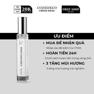 Tinh dầu nước hoa CODEDECO Sweet And Spicy sang trọng, cá tính, lôi cuốn - 10ml dạng xịt