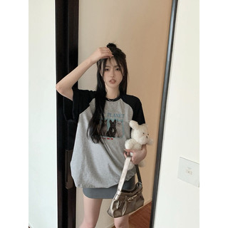 Áo Thun Mèo Phối Tay Đen (sẵn)