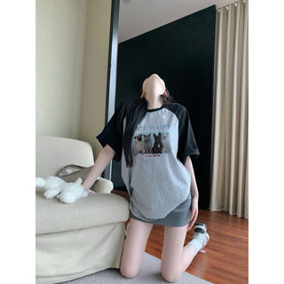 Áo Thun Mèo Phối Tay Đen (sẵn)