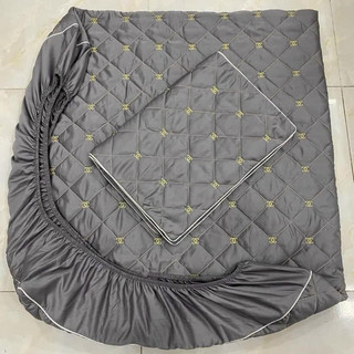 BỘ GA ĐỆM +2 VỎ GỐI PHI LỤA THÊU X CAO CẤP