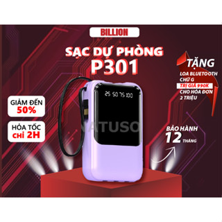  Sạc Dự Phòng Sendem P301 10000mAh Nhỏ Gọn Tiện Lợi Tích Hợp 4 Dây Sạc  Màu Sắc Đa Dạng Chính Hãng BILLION. 