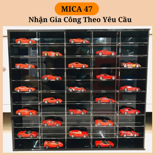 Kệ mica trưng bày xe mô hình tỷ lệ 1:64 - kệ mica trưng bày