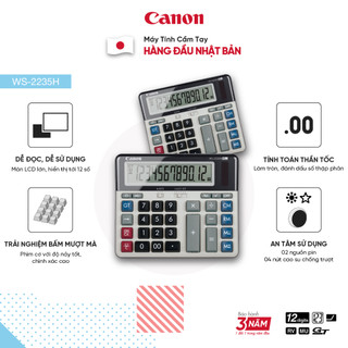 Máy tính bán hàng canon ws-2235h thiết kế phím nảy tăng trải nghiệm bấm | màn hình lcd lớn hiển thị 12 chữ số sắc nét |