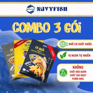 NAVYFISH Combo 3 gói Khô cá loại 1 nướng ớt tẩm vị ăn liền - ăn liền - ăn vặt, mồi nhậu, ăn với cơm