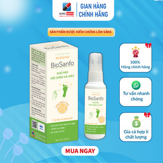 Xịt Khử Mùi BioSanfo - Khử mùi hôi chân và giày lọ 50ml