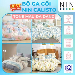  Bộ 4 món drap, áo gối NIN Calisto màu mới 2024 (nhiều kích cỡ, không kèm chăn)