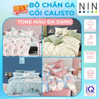 Bộ 5 món drap, áo gối kèm mền chần NIN Calisto màu mới 2023 nhiều kích cỡ cho nệm 1m6, 1m8 x2m