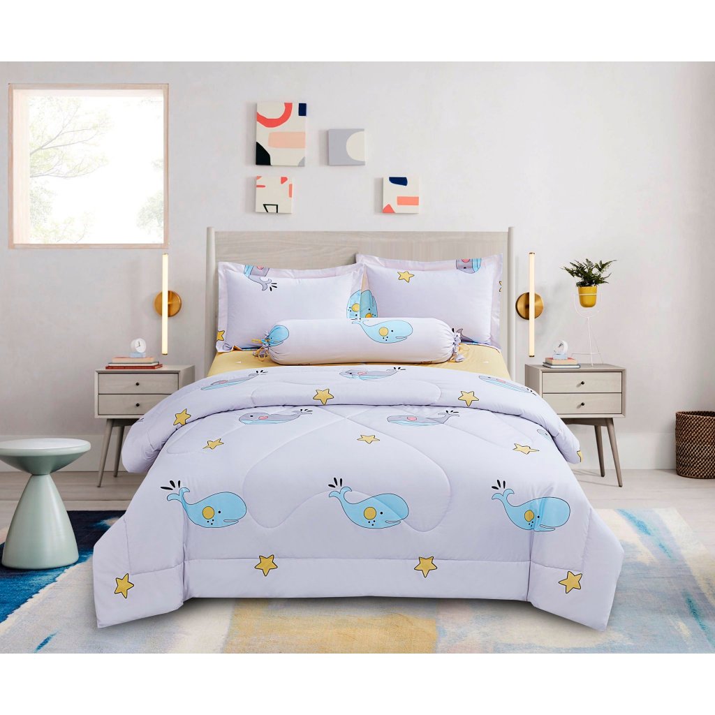 [OUTLET 25.3] Bộ 5 món ga giường, áo gối kèm mền NIN Calisto mã màu từ 10 - 16, size giường 1m6, 1m8