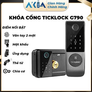 Khóa cổng thông minh TickLock G790 phiên bản vân tay 2 mặt, Nhiều cách mở khóa như vân tay, mật khẩu, thẻ từ
