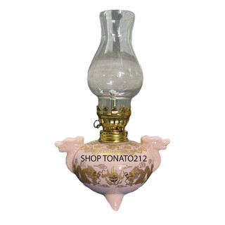 ĐÈN DẦU RỒNG HỒNG THẤP CAO 17CM