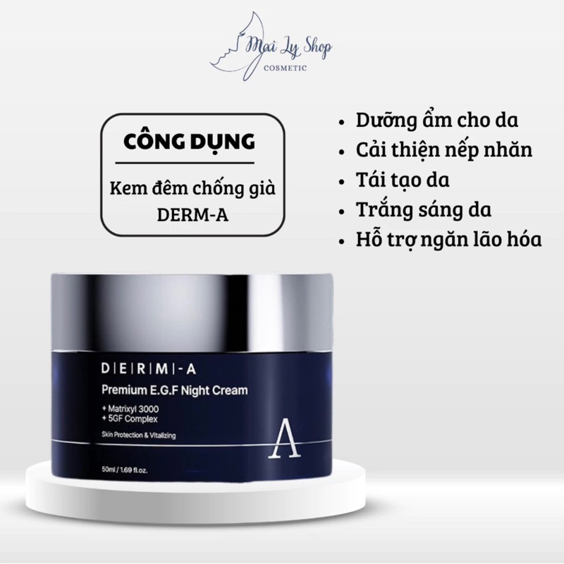 Kem Đêm Chống Già Cao Cấp DERM-A Premium E.G.F Night Cream