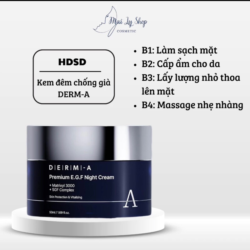 Kem Đêm Chống Già Cao Cấp DERM-A Premium E.G.F Night Cream