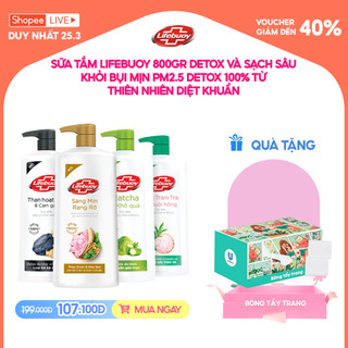 Marathon Live - Sữa Tắm Lifebuoy 800gr Detox Và Sạch Sâu Khỏi Bụi Mịn Pm2.5 Detox 100% Từ Thiên Nhiên Diệt Khuẩn