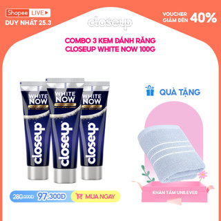 Marathon Live - Combo 3 kem đánh răng Closeup White Now 100g