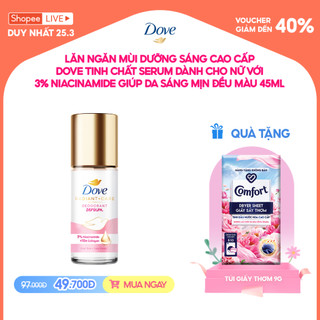 Marathon Live-Lăn ngăn mùi dưỡng sáng cao cấp Dove tinh chất serum dành cho nữ với 3% Niacinamide sáng mịn đều màu 45ml