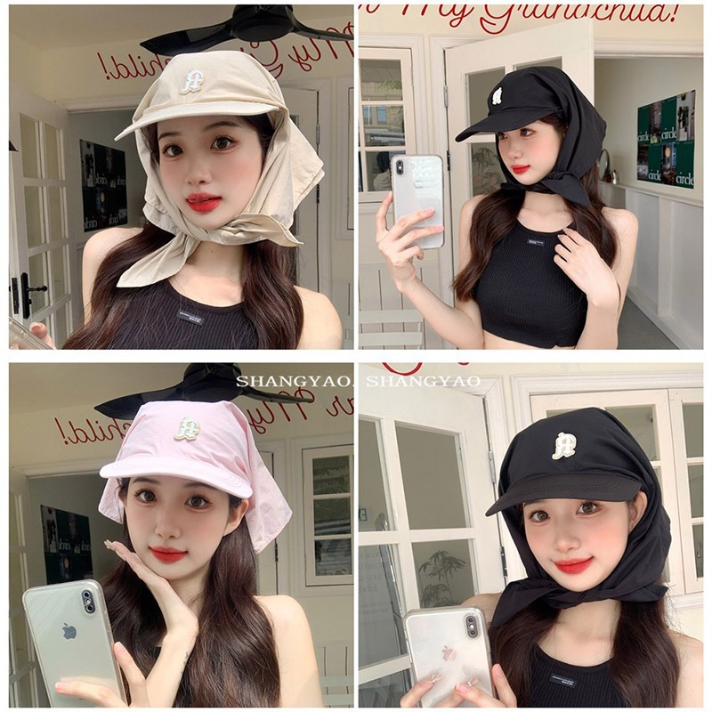 Mũ Đội chống nắng Vành Nhỏ Lưỡi Trai Mũ quai turban nhanh khô bảo vệ cổ ngoài trời mùa hè dành cho nữ