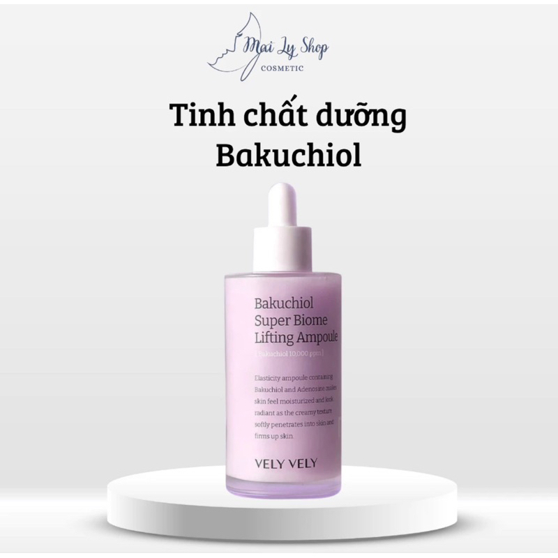 Tinh Chất Dưỡng Da Căng Bóng, Giảm Nhăn Bakuchiol 10,000ppm Super Biome Lifting Ampoule Vely Vely
