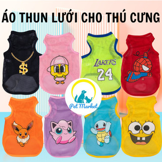 Áo thun lưới thoáng mát cho chó mèo từ 0.5-8kg