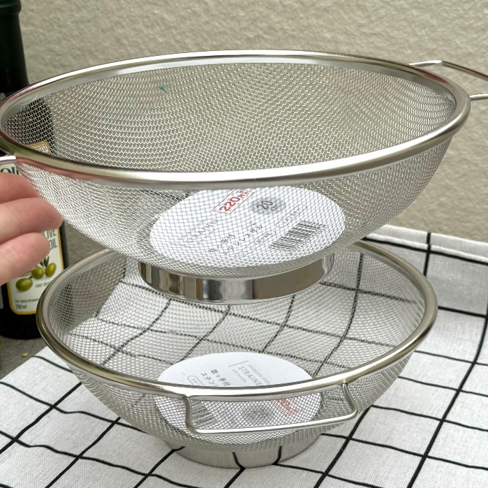 Rổ inox 2 quai cầm 20cm ECHO Nhật Bản (inox không hoen gỉ)
