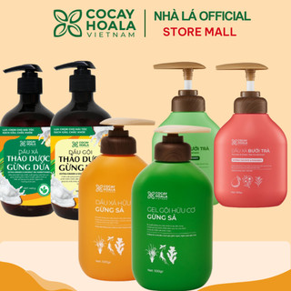 Combo Dầu Gội Xả Hữu Cơ Gừng Sả 500g / Gừng Dừa 400g / Bưởi Trà 350g COCAYHOALA VIETNAM