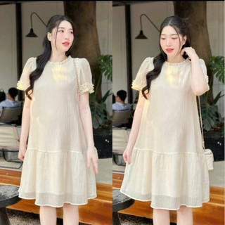 Đầm bầu dự tiệc voan tơ 2 lớp siêu xinh