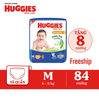 Bỉm/Tã quần Huggies skin care size M76/M76+8 cho trẻ 6-11kg