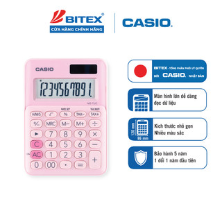 Máy Tính Để Bàn Casio MS-7UC (10 Số) Chính Hãng - Màu Sắc Trendy, Tích Hợp Tính Thuế TAX & Lợi Nhuận