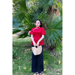 BỘ BÀ BA TAY PHỒNG ÁO HOA QUẦN LỤA MÀU