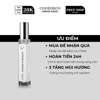 Tinh dầu nước hoa CODEDECO Flower Is Spring sang trọng, tinh tế, quyến rũ - 10ml dạng xịt