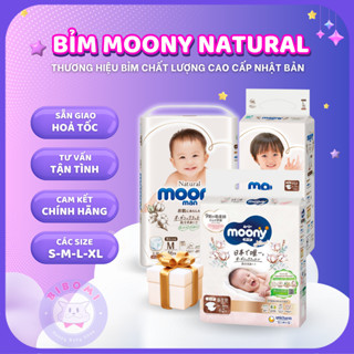 [XẢ DỌN KHO] Bỉm/Tã dán và Bỉm/ Tã quần MOONY NATURAL trắng Nhật Bản đủ size S/M/L/XL có miếng lẻ