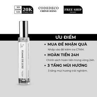 Tinh dầu nước hoa CODEDECO Femme De Luxe 10ml, Thanh Lịch, Quý Phái