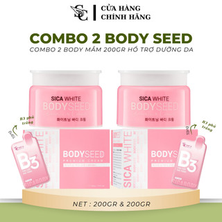 [HÀNG CHÍNH HÃNG] COMBO 2 HÔP KEM BODY SEED/ BODY MẦM GẠO 200Gr SICA WHITE HỖ TRỢ DƯỠNG TRẮNG DA TẶNG KÈM 1 PHỦ TRẮNG B3