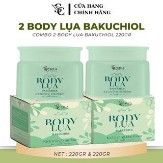 [HÀNG CHÍNH HÃNG] COMBO 2 HỘP KEM BODY LỤA BAKUCHIOL, KÍCH TRẮNG, KHỬ THÂM 220G PHIÊN BẢN DẠNG HỦ - SICA WHITE