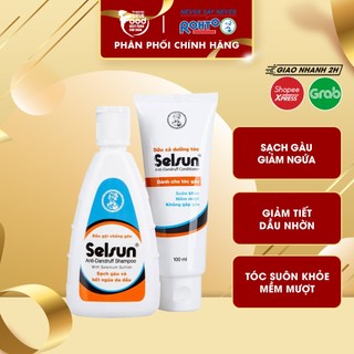Combo Selsun Anti-Dandruff Sạch Nấm Sạch Gàu Dành Cho Tóc Gàu (Dầu Gội 100ml + Dầu Xả 100ml) - 2 Sản Phẩm
