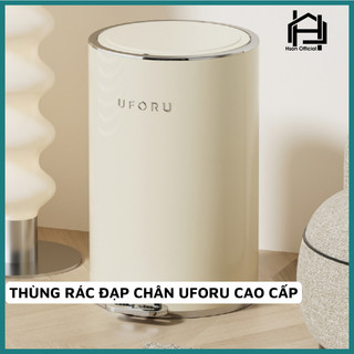 Thùng rác đạp chân Uforu phong cách sang trọng , thùng đựng rác decor nhà cửa bề mặt tráng men cao cấp