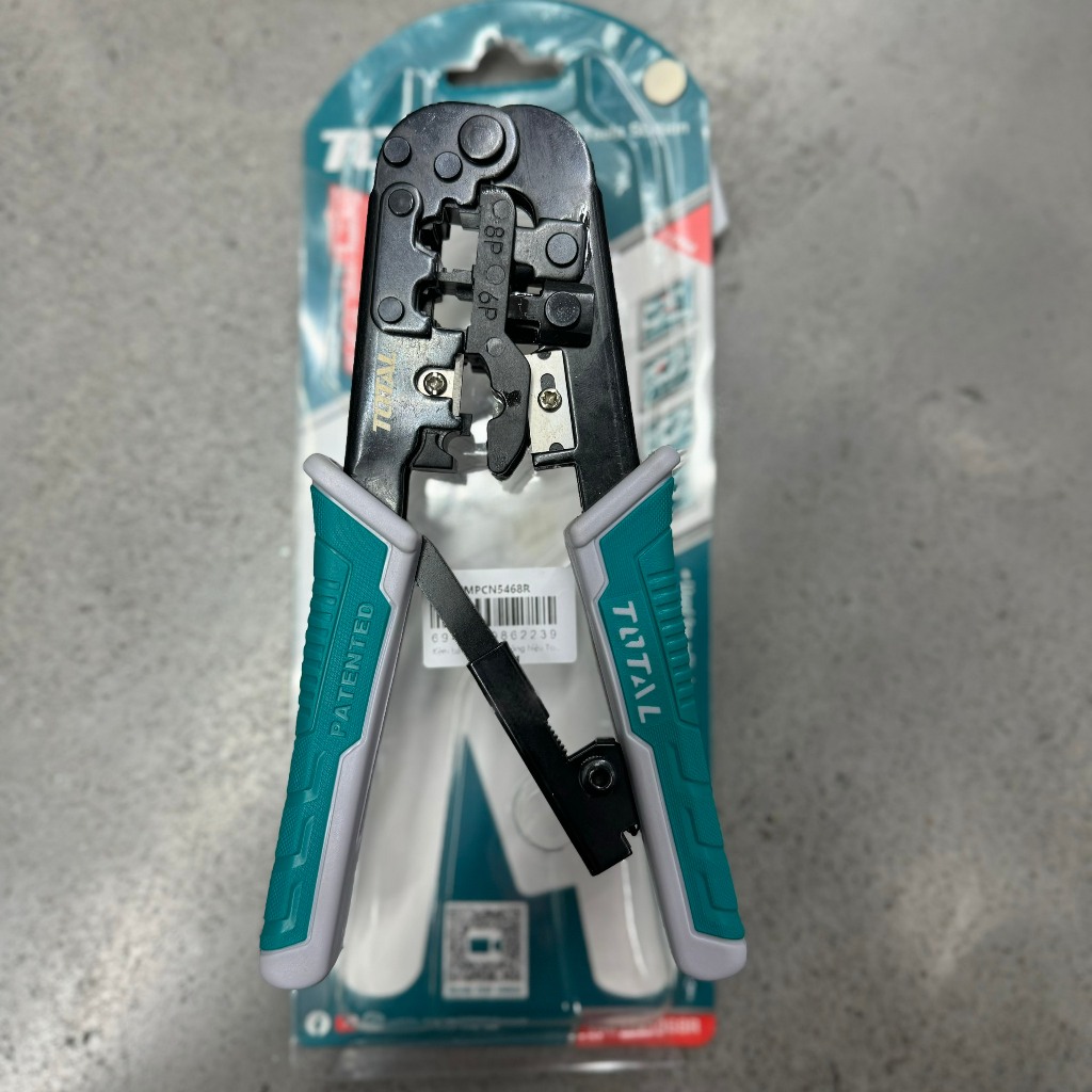 Kìm bấm cos TOTAL TMPCN5468R (cos viễn thông) có trợ lực